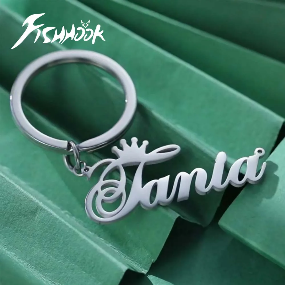 شخصية المفاتيح اسم مخصص شعار سيارة مفتاح سلسلة حلقة هدية للنساء الرجال الأب الأسرة زوجين مجوهرات من صلب لا يصدأ #1