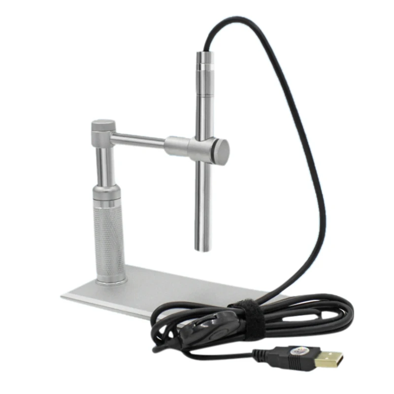 [NEWA64Z!】 2MP USB Digital Microscope 500X 8 LED Camera Stand Microscopy CMOS Sensor 2 Megapixel Light Source Control Wheel Adju