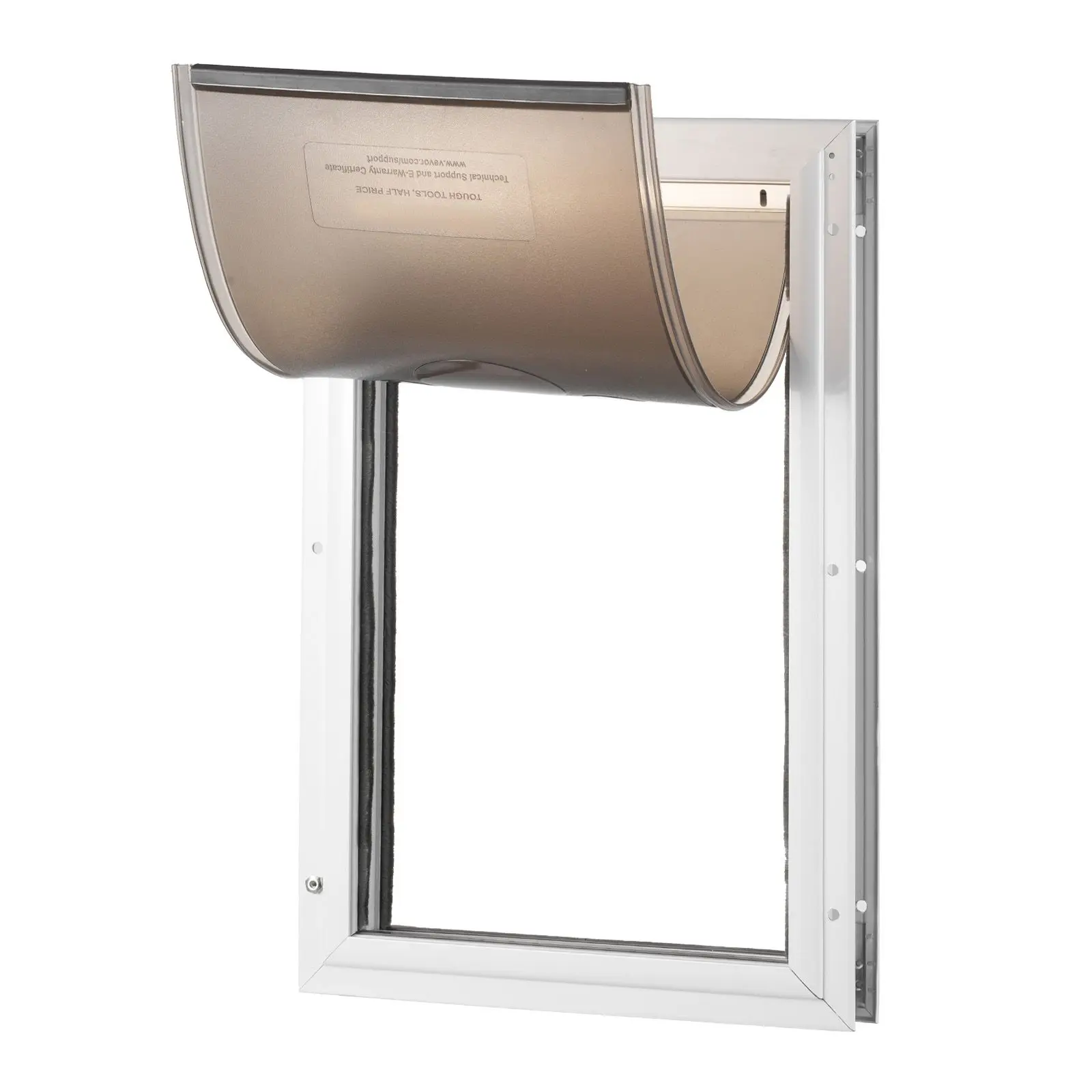 Pet Door, 11.3" x 16.02" Aluminum Frame with Lock and Flap System, Weatherproof Doggy Door, Easy to Install in Interior or Exterior Doors, Pet Door Suitable for Cat Doggie Kitties (White-M)