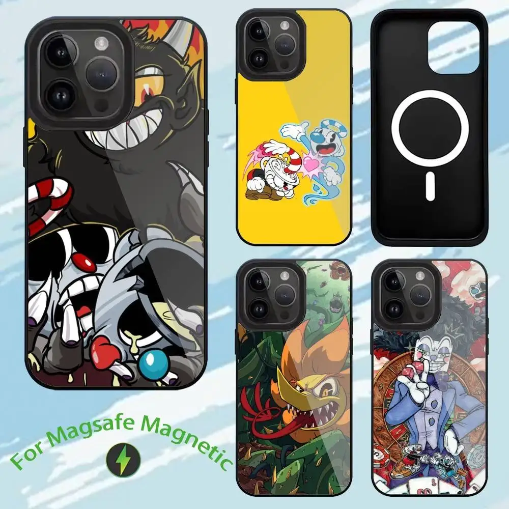 Game P-Popular Cuphead  Phone Case For iPhone17,16,15,14,13,12,11,Plus,Pro,Max For Magsafe  Wireless Charging case