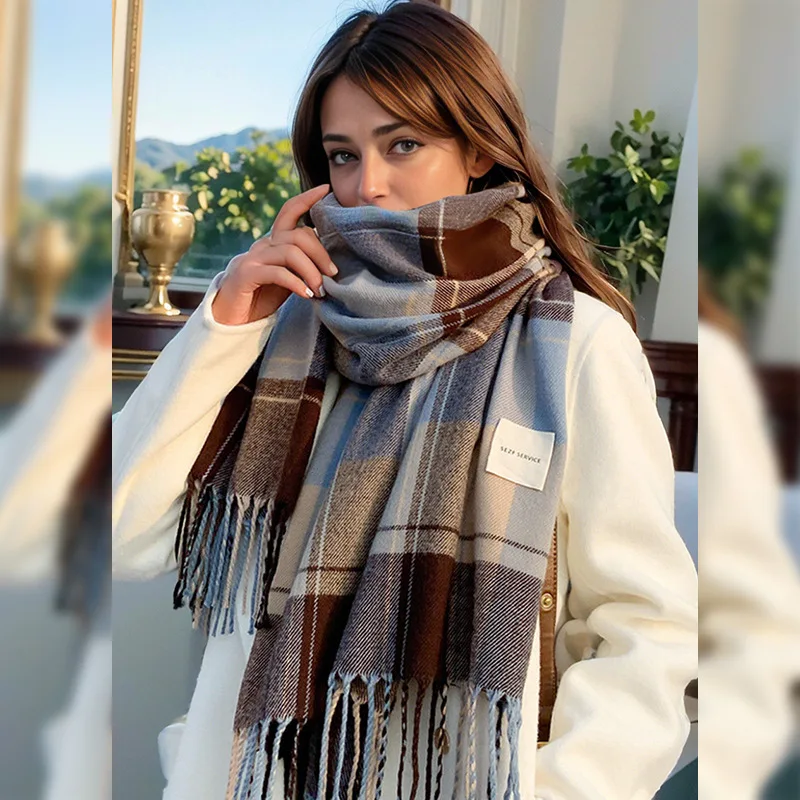 Scarf Ladies Fall And Winter Thickens Warm Neck Scarves Fashion Scarves Cloth Fanta And Fringed Blankets Men\'s Winter Shawls