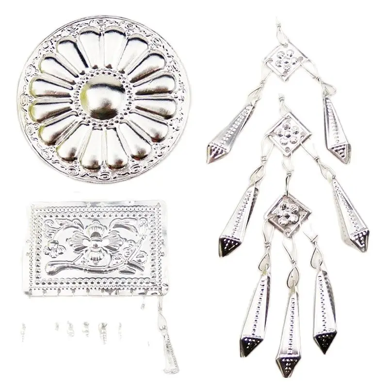 10 sztuk srebrne akcesoria ozdoba biżuteria Silverwork 3D kwiat Appliqued pierścionki srebrne wykończenia nowy Diy Handwork