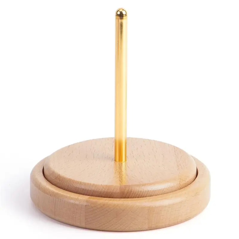 J1UL1N Wooden Yarn Holder For Knitting And Crocheting,Easy Install And Operate Yarn Spinner Holder, Spinner With Yarn Storage