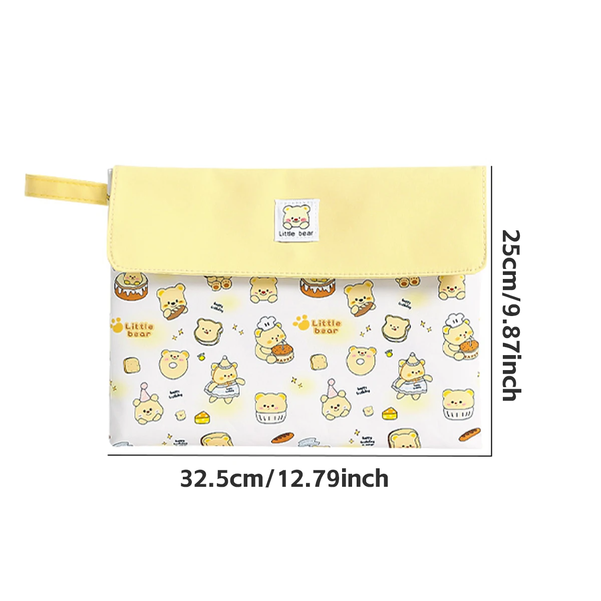 Kawaii A4 File Bag Magnetic Button Fixing Portable Student Storage Bag Tutoring Bag Korean Stationery Office Cultural Supplies