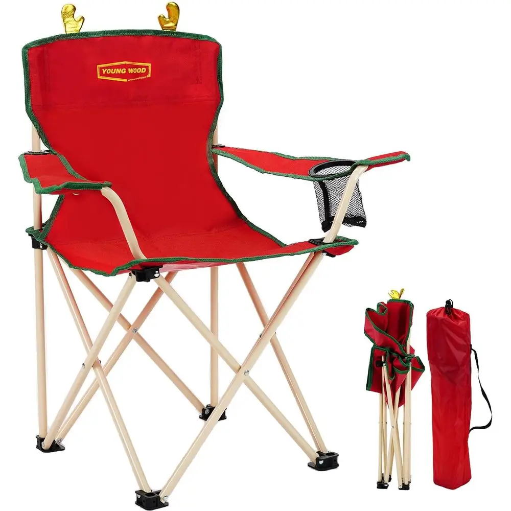 

Portable Camping Chair Beach Chair Outdoor Foldable Chair, Included Mesh Cup Holder & Safety Lock to Avoid Pinch Hand, Suitable