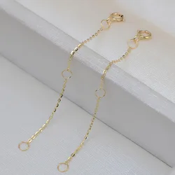 SMILE DIY G18K Gold Extension Chain Necklace Extension AU750 Gold Spring Buckle Chain Tail Necklace Boutique Jewelry D0007