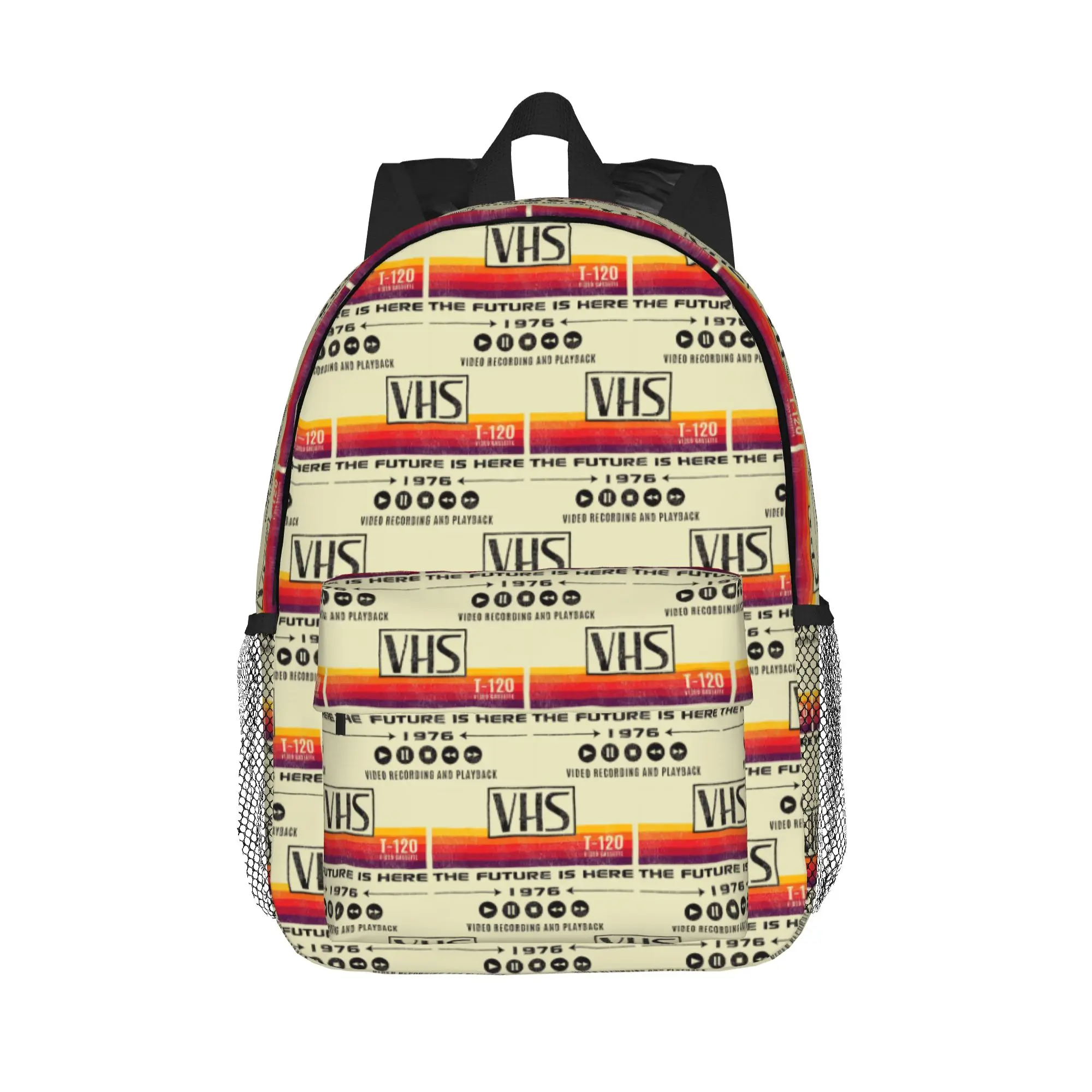 VHS The Future Is Here 1976 Worn Out Lts Backpack Hot Sale Daypack Boys Girls BookBag Shoulder Bags for Men Women School Bag