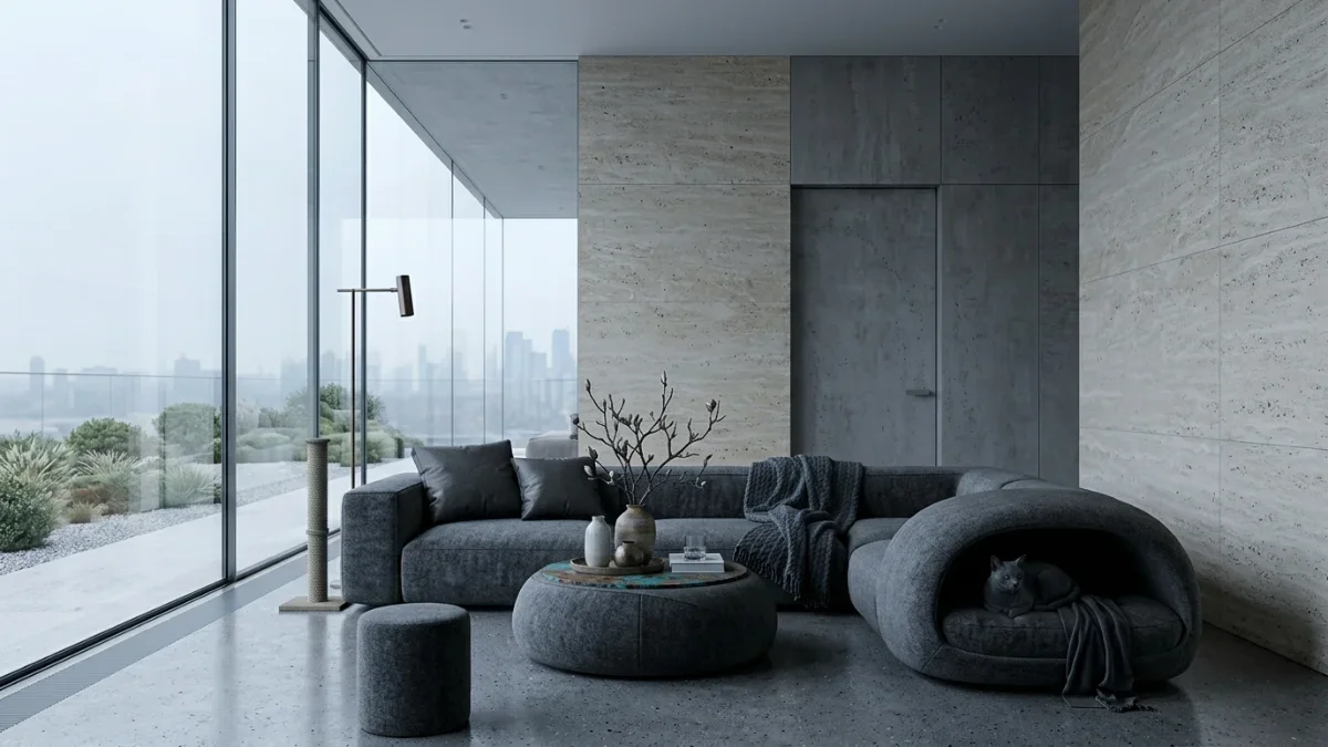 gq-Custom Curved Modular Sofa With Pet House Modern Minimalist Living Room Furniture Designer Sectional Couch OEM