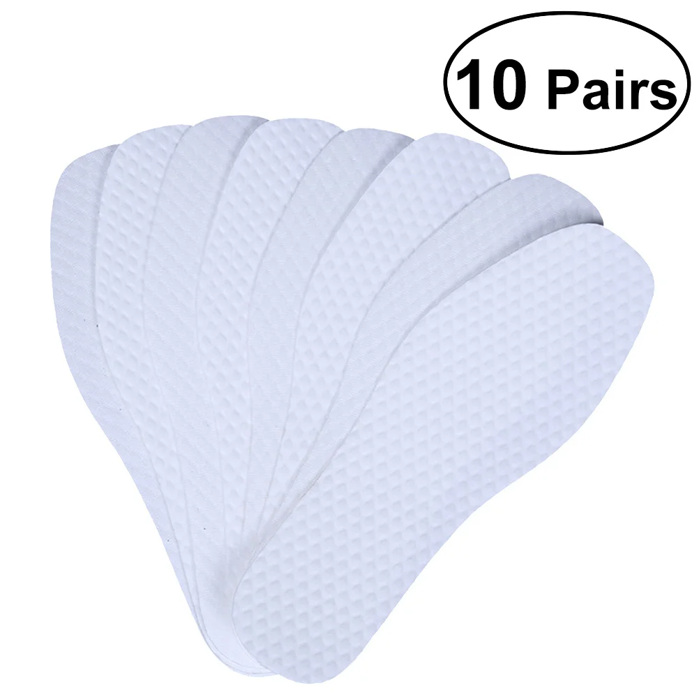 

10Pairs Breathable Insoles Arch Support Ergonomic Design Sports Work Odor White 45 Pads