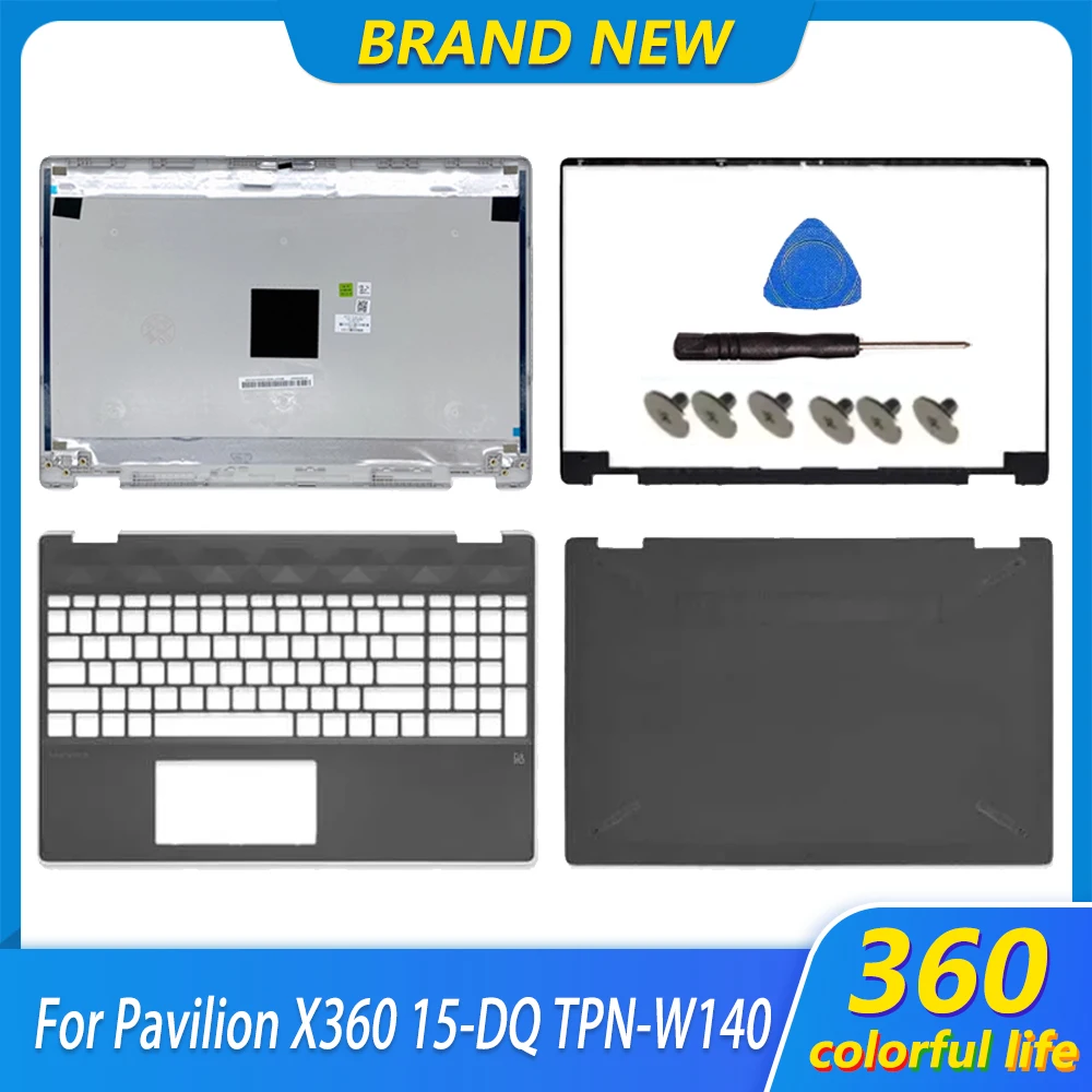 NEW For Pavilion X360 15-DQ TPN-W140 Laptop LCD Back Top Cover Front Upper Palm rest Lower Bottom Case L53034-001 L53036-001