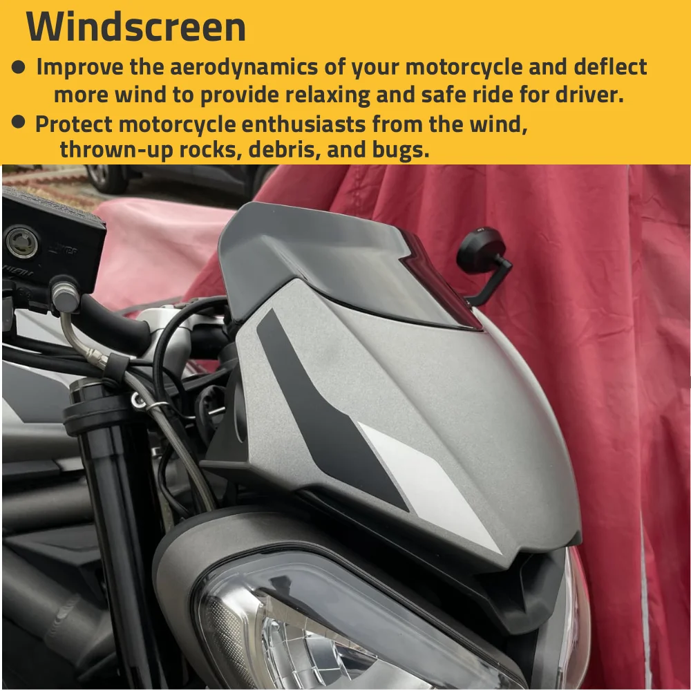 R765 RS765 Windshield Windscreen For Triumph Street Triple R RS 765 2020-2022 Front Air Deflector Motorcycle Wind Screen Shield