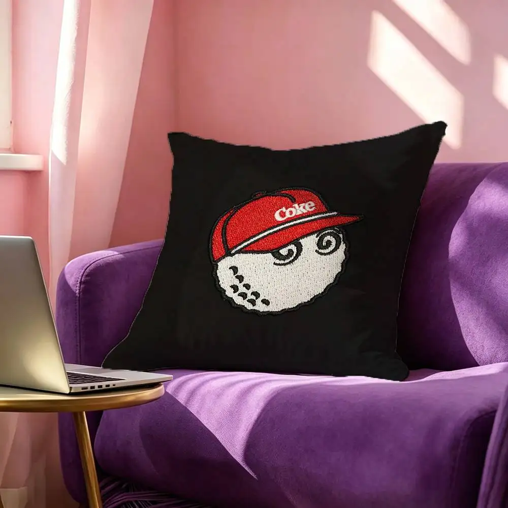 Fashion Golf MALBON Pillow Case Square Double-Sided Sofa Cushion Cover Bedroom Bedside Pillow