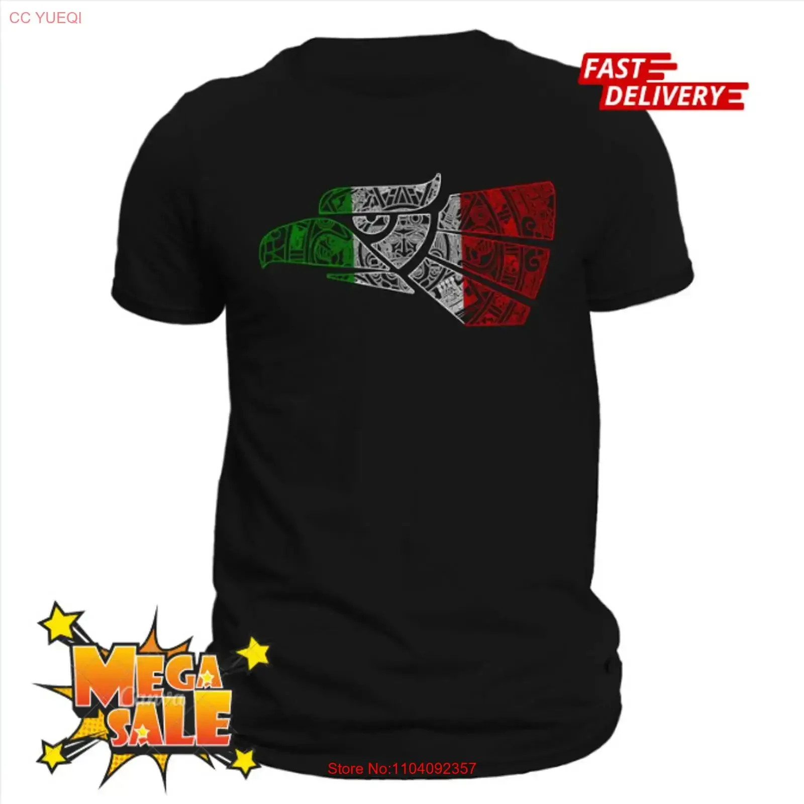 Hecho en Mexico Eagle Aztec Calendar Design T Shirt_reprint_hot item_flash sale vintage Washed Versatile designer clothes
