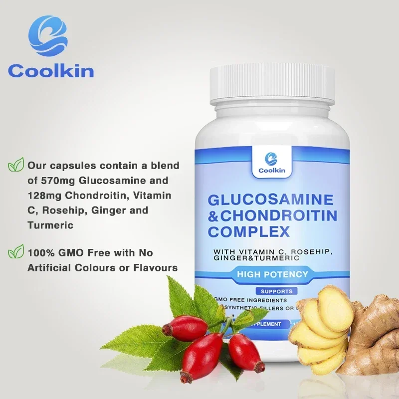 

Glucosamine and Chondroitin Complex - Energy Metabolism, Supports Joint Health and Improves Mobility, Enhance Immunity, Non-GMO