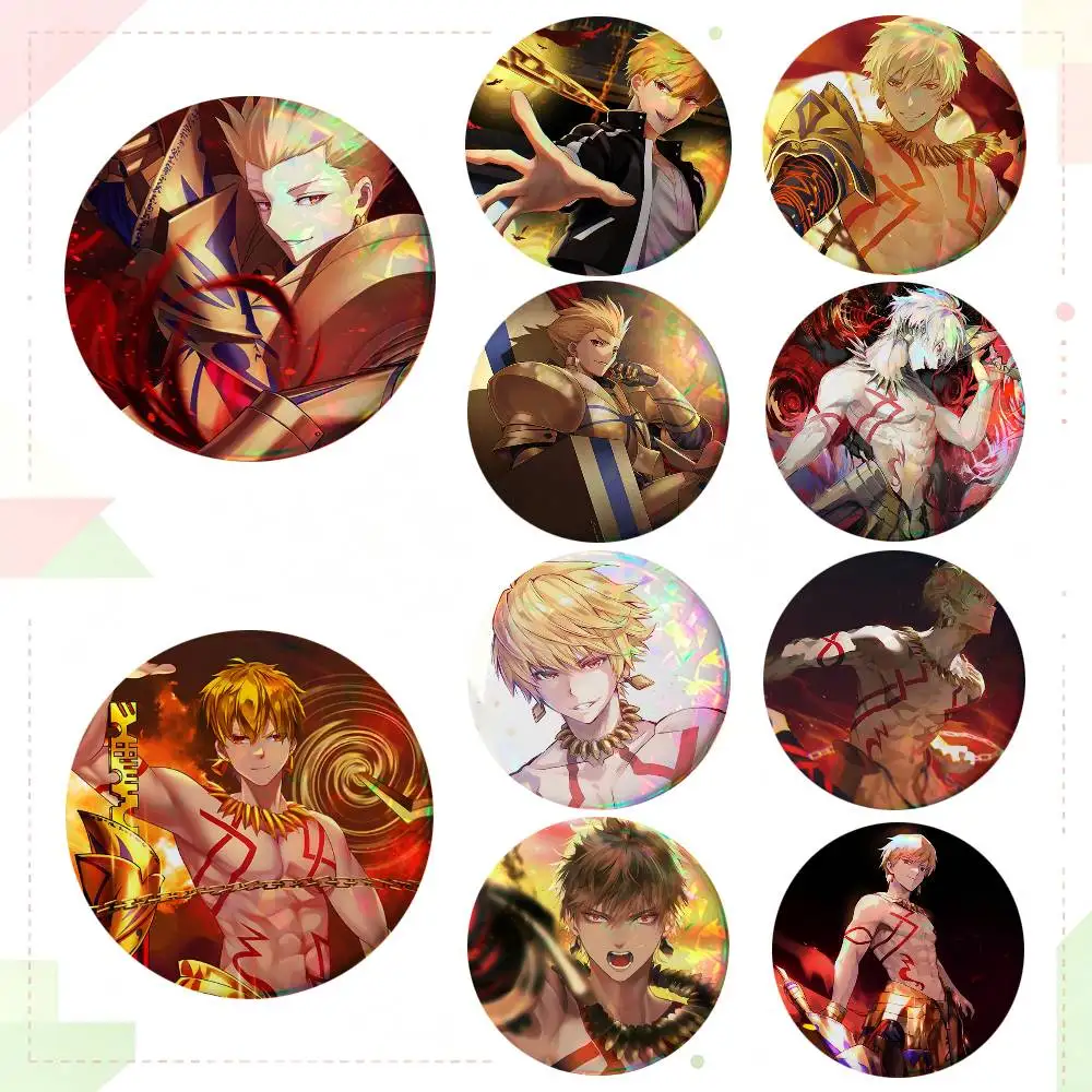 Gilgamesh Anime Fate Stay Night Round Badge Lapel Pin Backpack Clothing Jewelry Accessories Gift Brooch