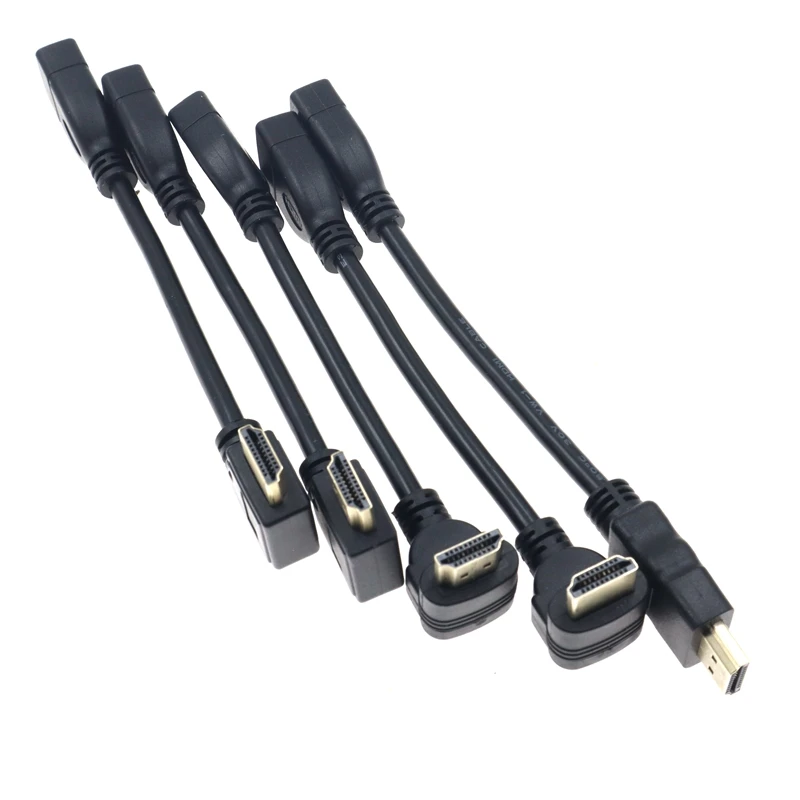 15cm HD HDMI-Compatible Female to 90 Degree Micro Mini HDMI Compatible Male Cable for Digital Camera Laptop Projector Extension