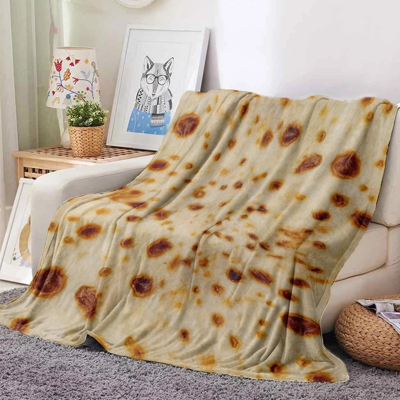 Flannel Blanket Funny Corn Tortilla printing Blanket Cozy Soft Lightweight Warm 30x40inch  40x50inch for Couch Sofa Bed