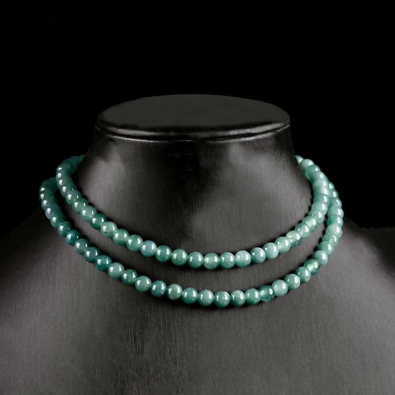 High- natural A-grade light blue water abacus bead necklace, ice jade bracelet, SiHui jadeite