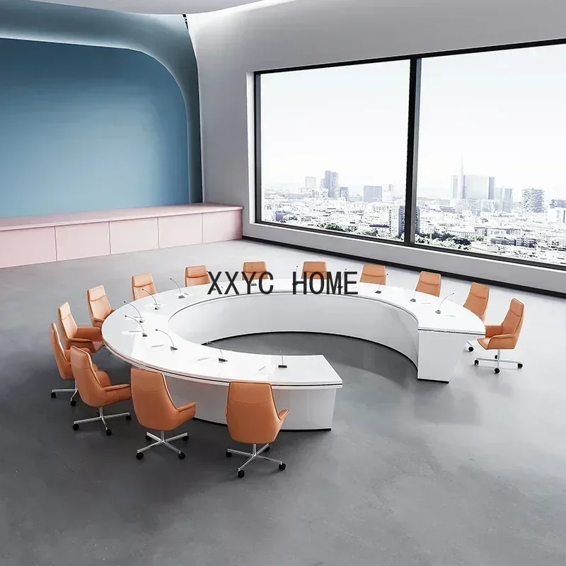 Tavolo da conferenza rotondo Negoziazione Grandi tavoli e sedie da ufficio Arc Command Center Amministrazione delle riunioni