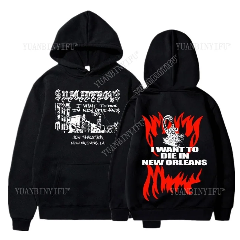 Rapper $uicideboy$ Hoodie Suicide Boys I Want To In New Orleans Die Hip Hop Gothic Men's Pullover Hoodie