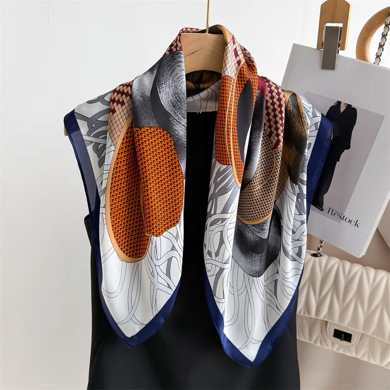 

70*70cm Satin Square Head Scarf Women Fashion Square Head Wrap Shawl Scarves Foulard Hijab Neckerchief Bandana Bufandas Foulard