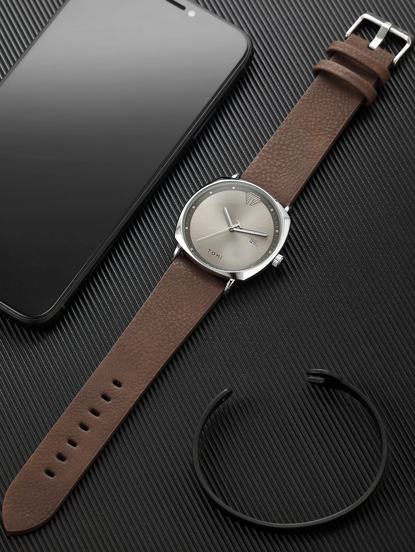 TOMI Neue 2PCS Luxury Business Männer Uhr Geschenk Box Set Einfache und Casual Männer Kalender Quarzuhr Stift Reloj männer Urlaub Geschenk – Detail 4