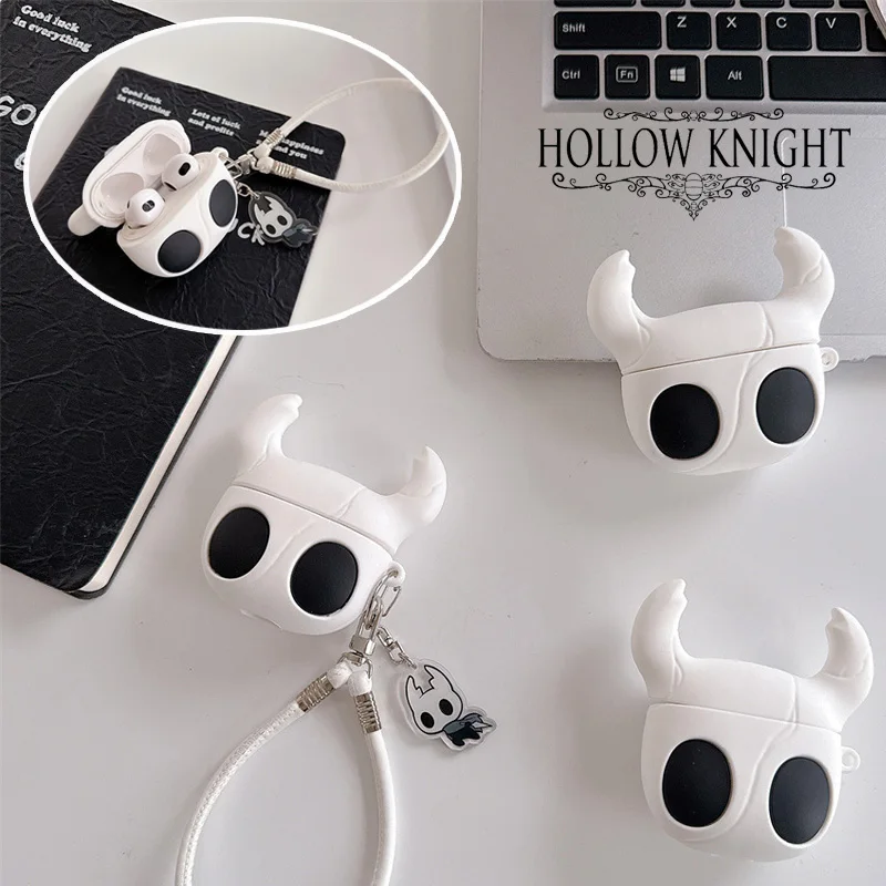 Чехол Hollow Knight для Airpods 4 3 Pro 2 1, креативный силиконовый противоскользящий чехол в стиле аниме, защитный чехол для наушников, аксессуары, чехол