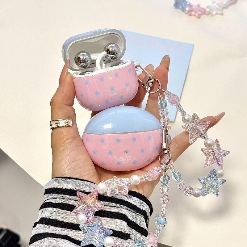 

for Huawei FreeClip 2 FreeBuds 7i 6i 5i SE2 SE3 Pro3 Pro 4 Sweet Girl Blue Pink Stars Pendant Protective Earphone Cover Case
