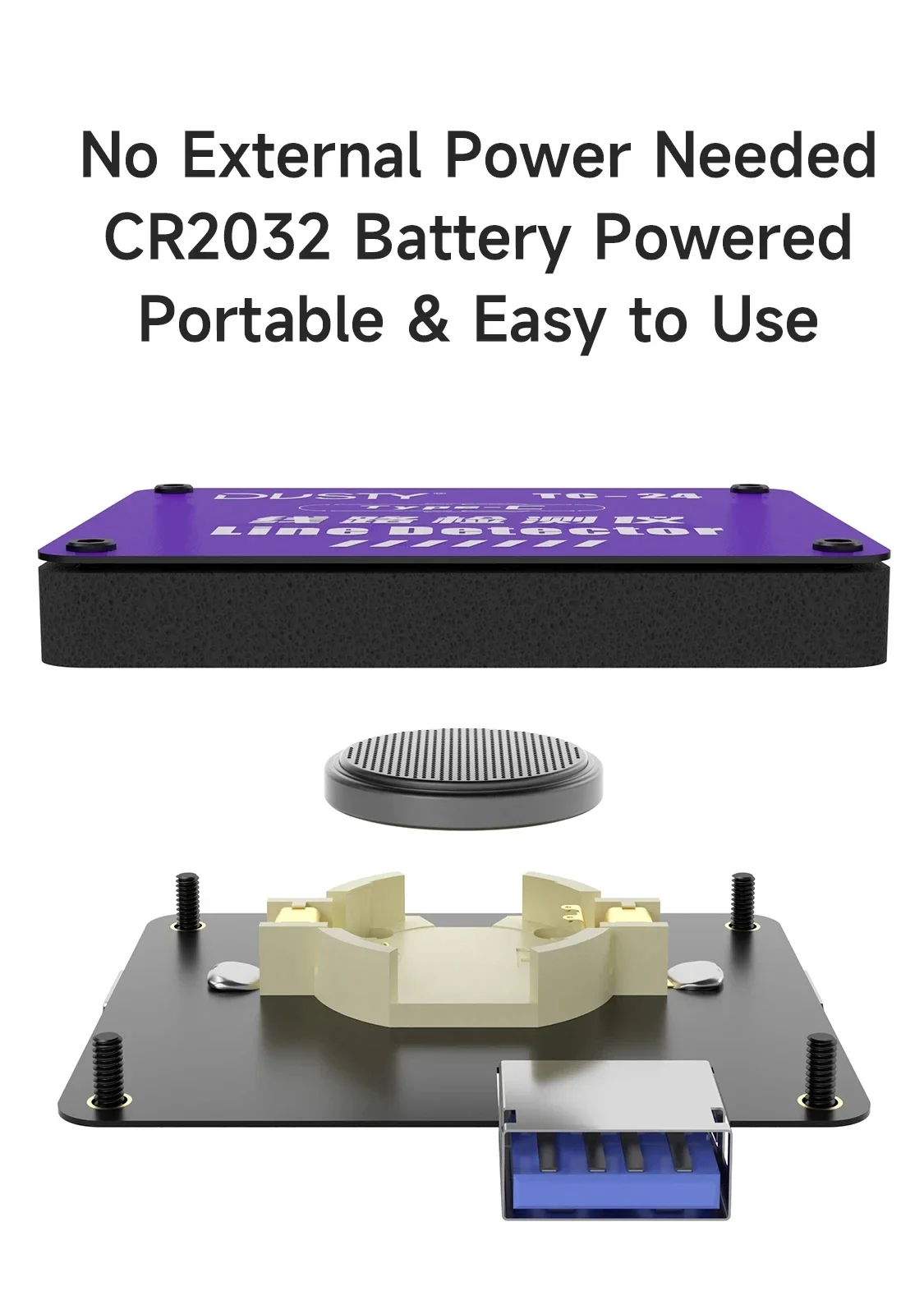 Mechanic DUSTY TC-24 Type-C Cable Tester CR2032 Battery Powered 24 Pin Fast Charging Wire Continuity Checker For Phone Repair