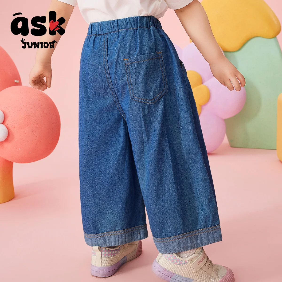 بناطيل صيفية للأطفال بناتي بناطيل مستقيمة كاجوال بطباعة دب لطيف #4