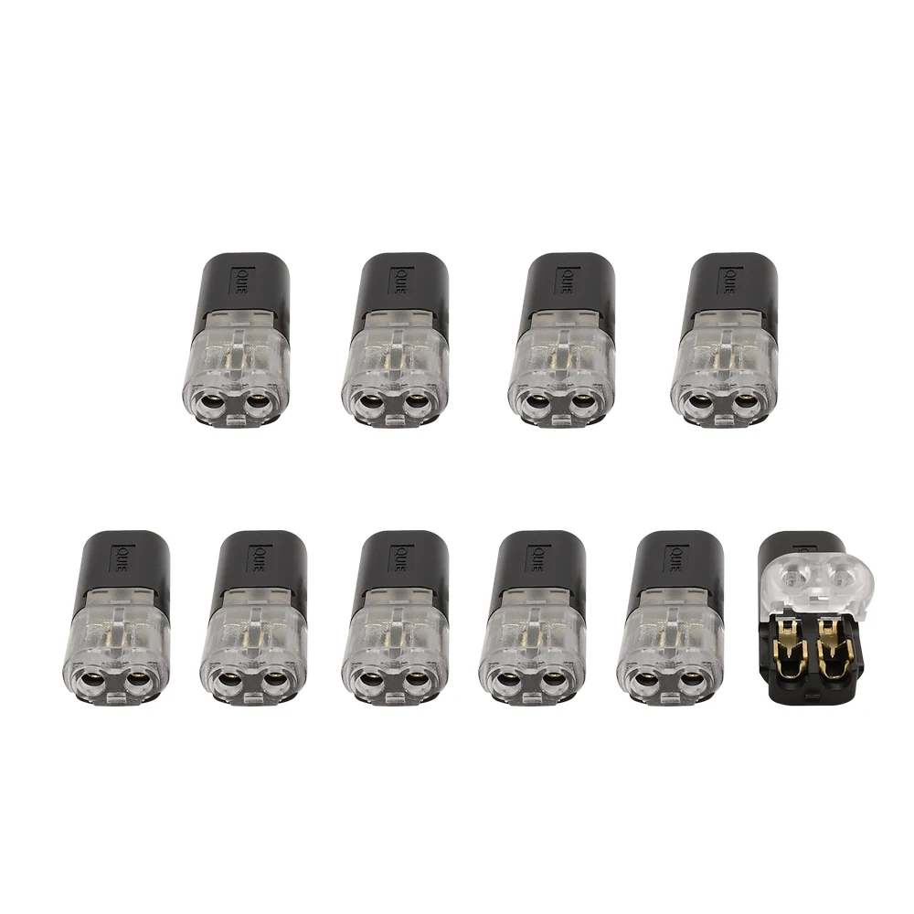 1/2/5/10Pcs 2pin Quick Pluggable Wire Connector Electrical Cable Clamp Terminal Block for LED Strip Wiring