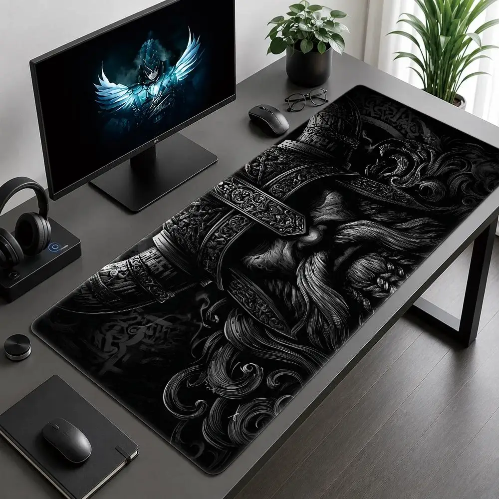 Nordic Viking Warrior Totem Mouse Pad - Durable and Wear-resistant Office, Gaming and Computer Desk Pad for Home Use