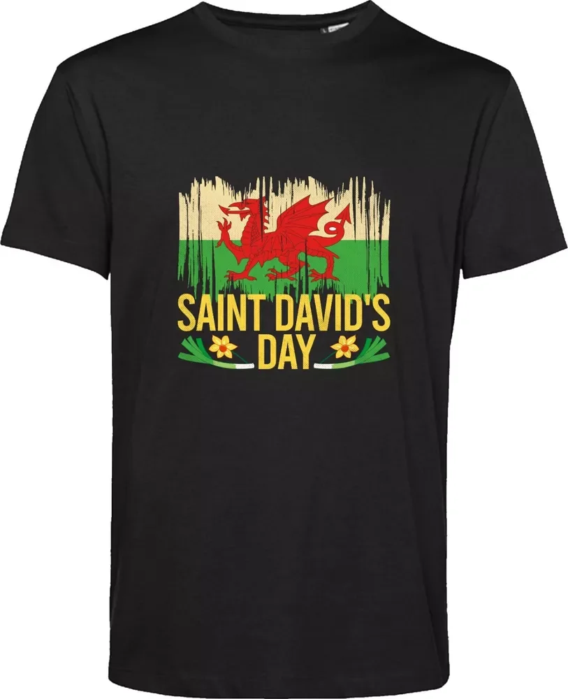 

Saint David's Day T Shirt Welsh Dragon Saint Welsh Language Wales Party Gift Top