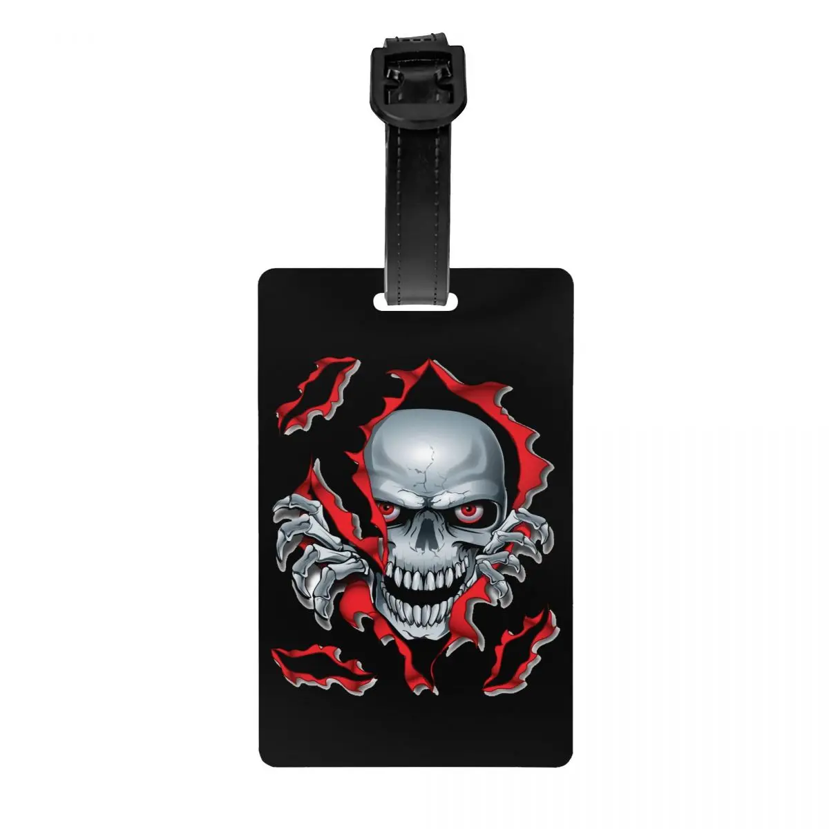 Étiquette de bagage Rip Skull, modules gothiques personnalisés, étiquettes de bagages Seton, couverture de confidentialité, carte d'identité nominative