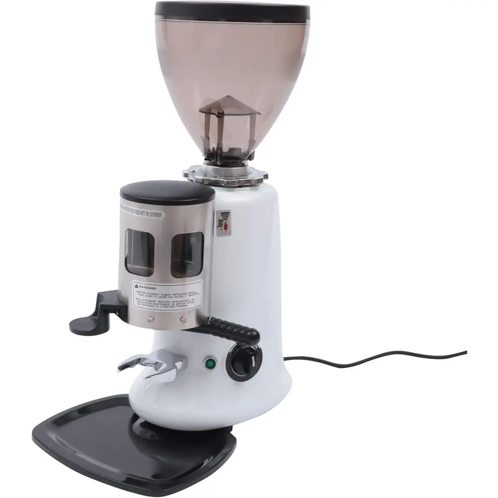 

350W Semi-Automatic Coffee Grinder for Drip Coffee, White, Round Hopper, 110V US Plug, Suitable for Cafes and Coffee Shops
