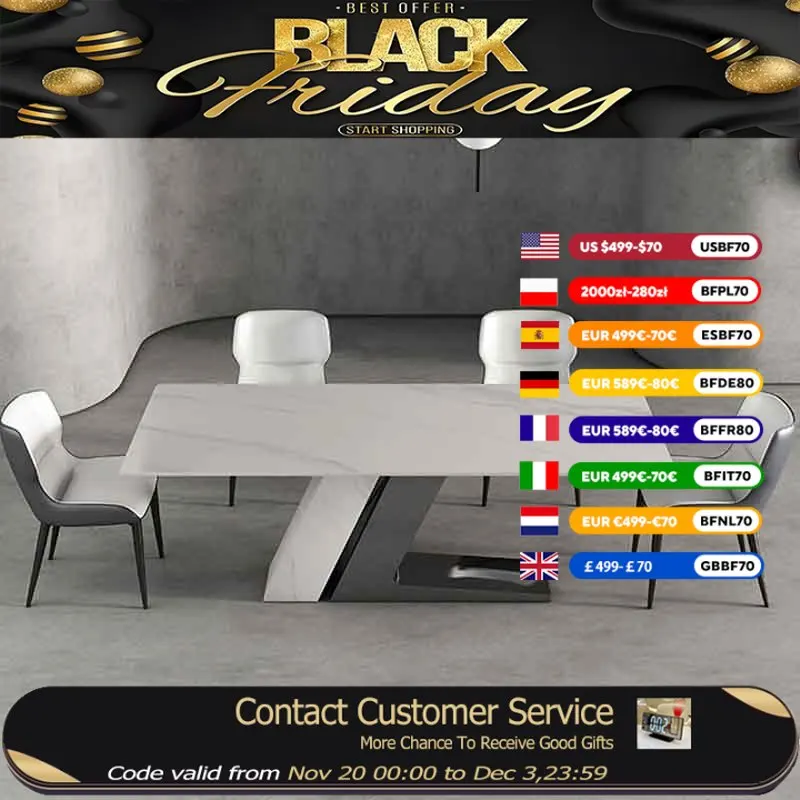 

Уникальный роскошный обеденный стол для вечеринки, большой ресторан, кофейный обеденный стол, центр, белая скандинавская мебель Mesas De Jantar