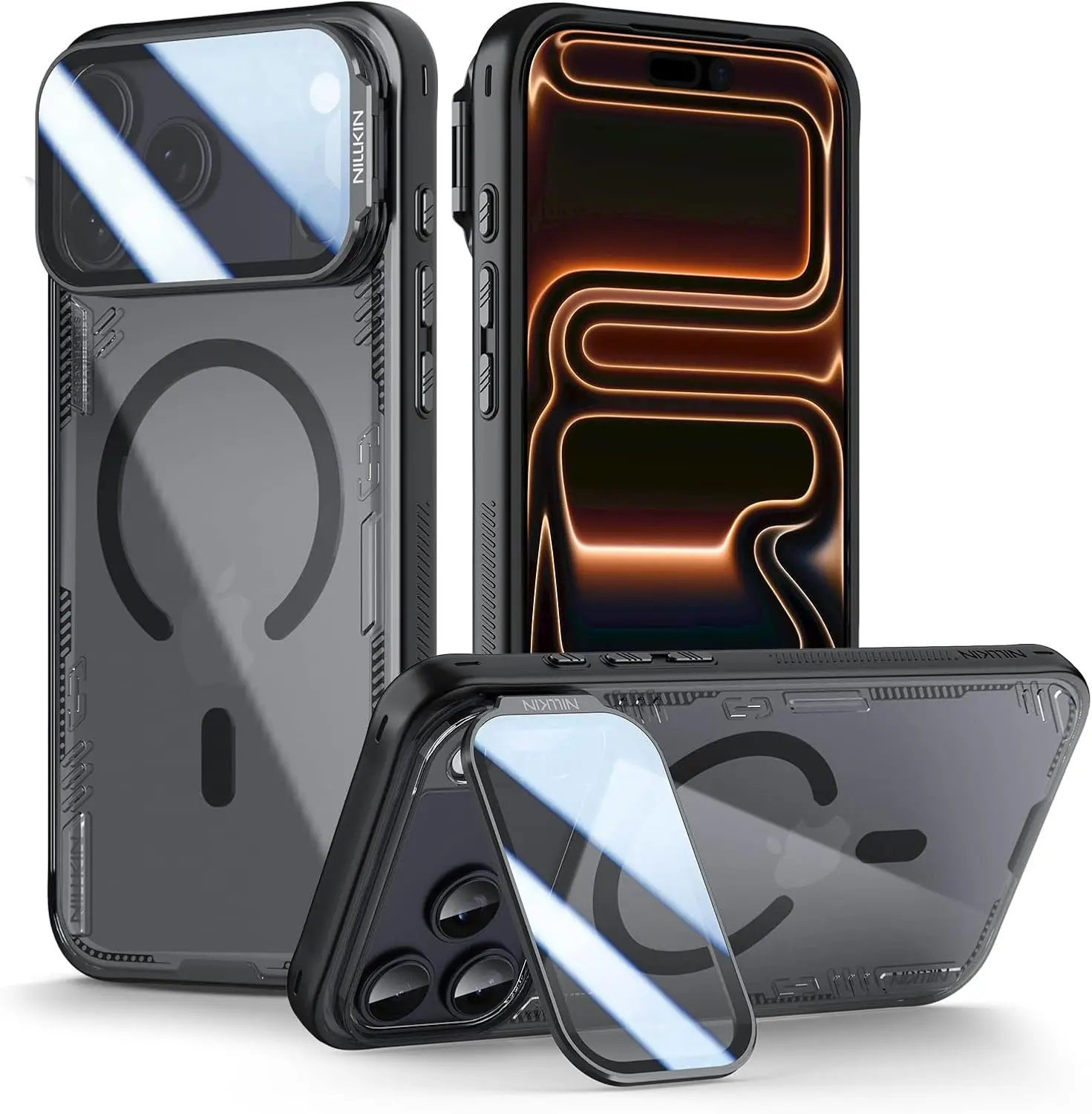 حافظة Nillkin المغناطيسية لهاتف iPhone 17 Pro Max، حماية كاملة للكاميرا، مادة شفافة غير صفراء قابلة للتحلل الحيوي #1