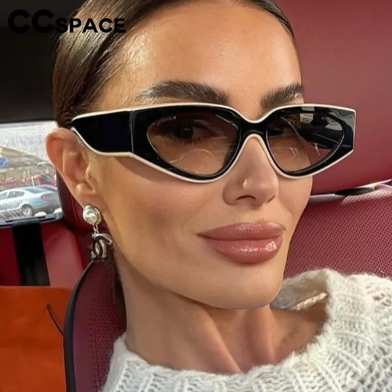 خمر البيضاوي النظارات الشمسية النساء الفاخرة العلامة التجارية مصمم القط العين نظارات شمسية ريترو أسود أبيض نظارات السيدات حملق UV400 نظارات