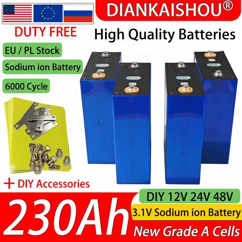 Image of Duty-Free Grade A 3,1V 230Ah Natrium-Ionen-Akku Wiederaufladbare Zelle Energiespeicherbatterie Stabile Leistung Geringer Widerstand Solar- und Windenergie EU-Lager