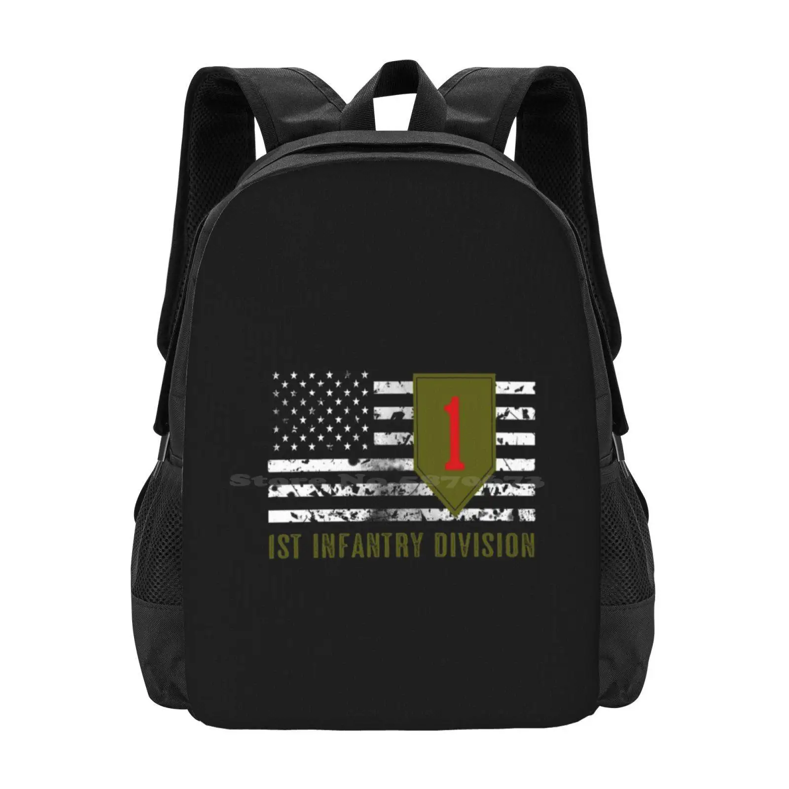 1e Infanteriedivisie (Noodlijdende Vlag) Hete Verkoop Schooltas Rugzak Mode Tassen Ons Verenigde Staten Amerikaanse Vlag Leger 1e