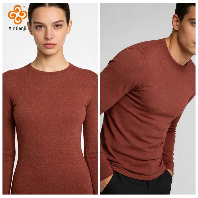 Thin Knit Burgundy Red Jersey Fabric Soft Viscose Faux Wool Material for DIY Sewing Pullover and summer Bottoming Shirt