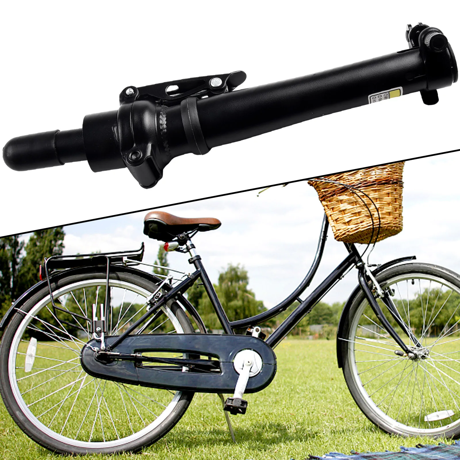 330mm Boxed Handlebar Stem 25.4mm Diameter Quick-Release Handlebar Stem Lightweight Aluminum Alloy Foldable Bike Accessory