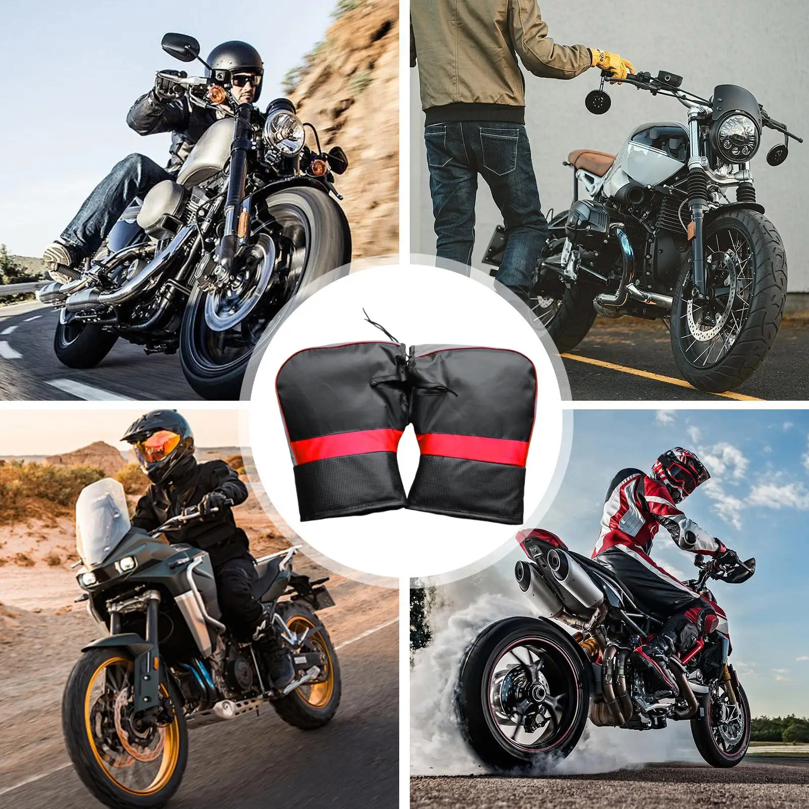 Snowmobile Handlebar Muffs Warm Tricycle Accessories Waterproof Motorbike Handlebar Mitts For Scooter Motorcycle Snowmobile