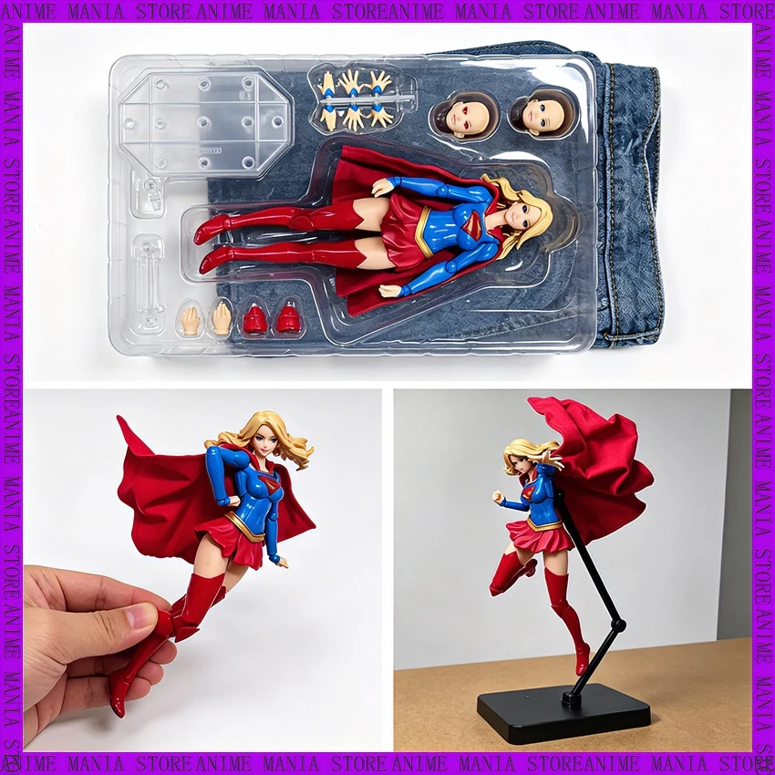 New KO Supergirl Action Figure Revoltech Style 1/12 Scale 6 Inch PVC Articulated Collectible Model Birthday Gift For Fans