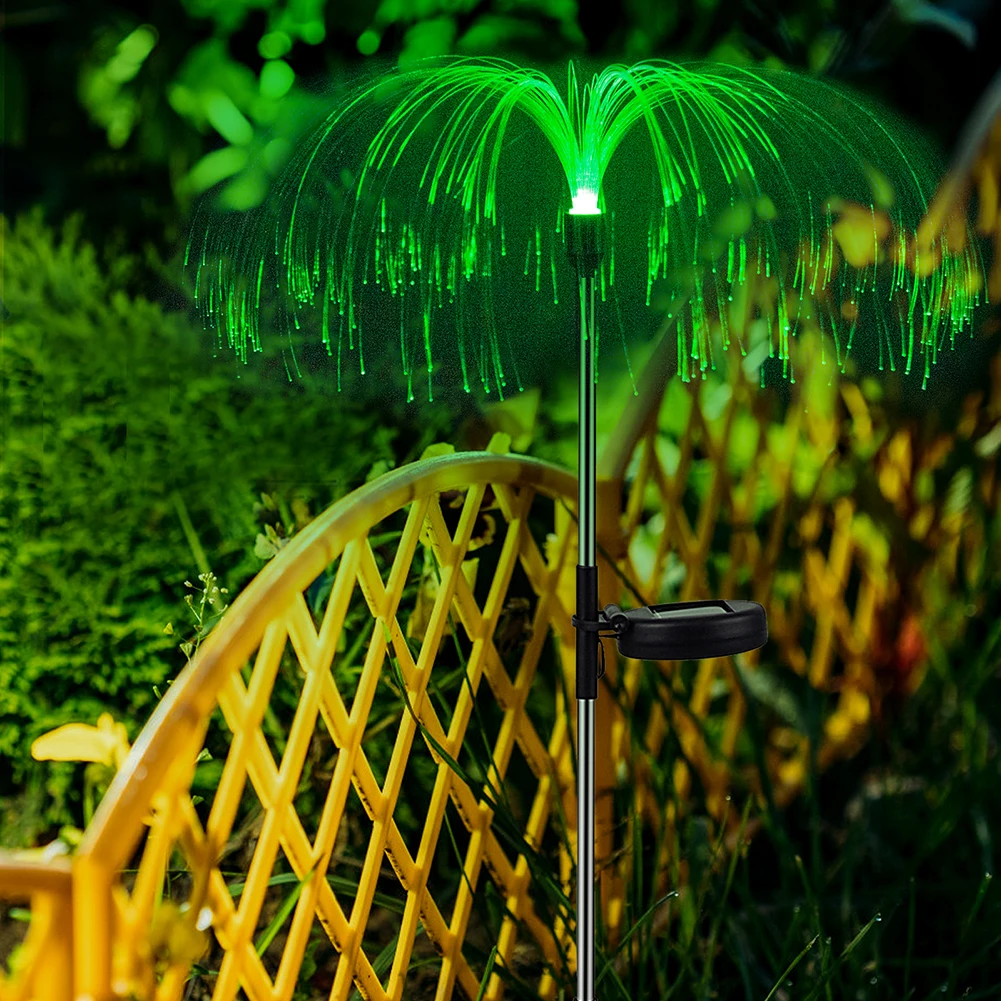 

2pcs LED Solar Light Outdoor Fiber Optic Jellyfish Colorful Lamp Color Changing Garden Ground Lawn Pathway Street Lighting Decor