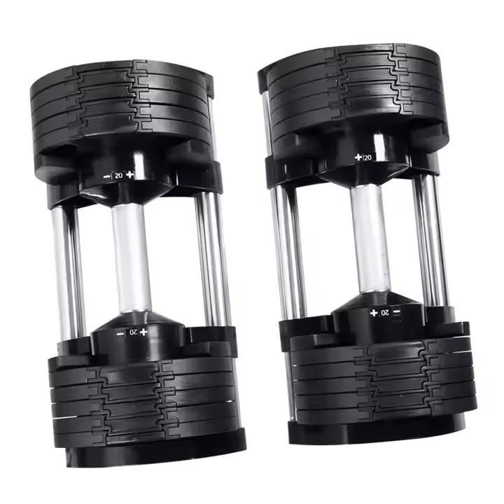 

Adjustable Dumbbell Set Wholesale Colorful Cast Iron Adjustable Dumbbell Quick Insert Slice Plates Fast Adjust by Turning Handle