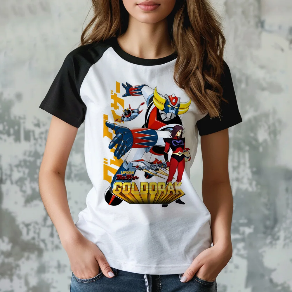 Goldorak top women Y2K graphic Japanese t shirt girl 2000s clothes