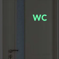 WC Door Sign Sticker Glow in the Dark Toilet Label Sticker Coffee Shop Hotel Restaurant Bar Washroom Indication Sticker Decal