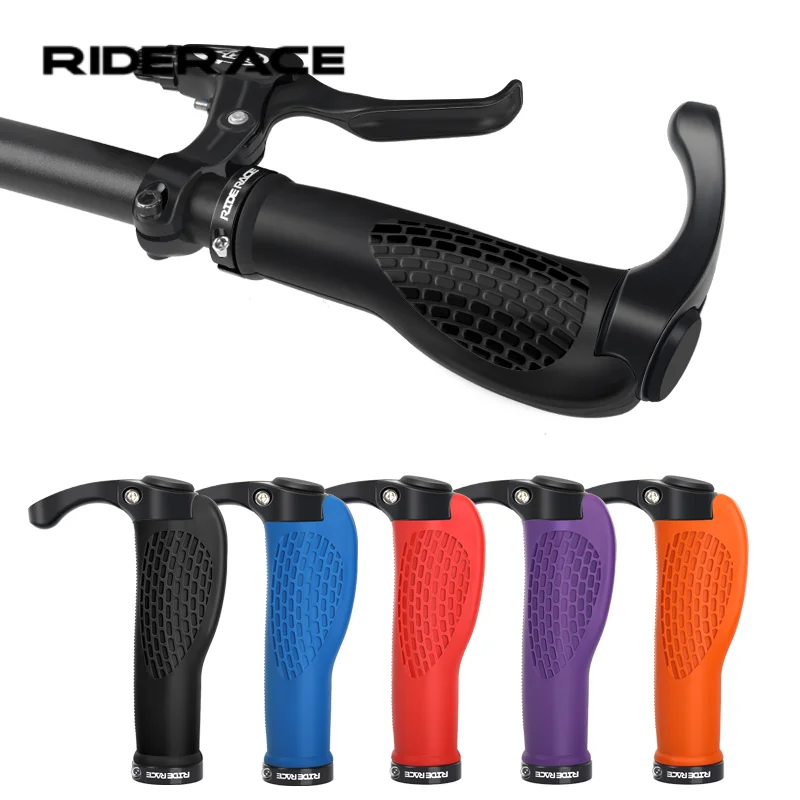 RIDERACE Mountainbike-Lenkergriffe Fahrrad-Lenkerabdeckung Stoßfest Rutschfest Ergonomischer Fahrradgriff Gummi Beidseitige Verriegelung