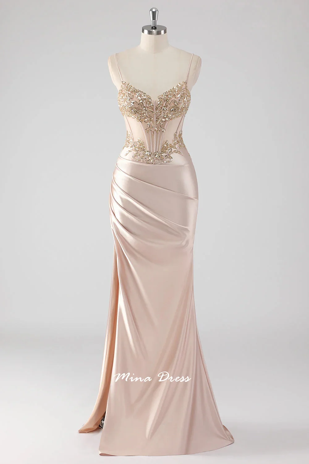 

Mina Customized Shiny Wedding Dress Slit Tight Evening Dresses 2025 Woman Luxury Dinner Mermaid Elegant Dresses for Parties 2025